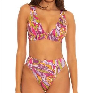 NWT Becca Full Bikini - high waisted, patterned